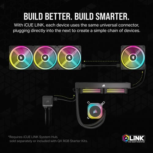 Corsair iCUE Link QX120 RGB White 120mm PWM Cabinet Fan Expansion Kit (Single Pack)